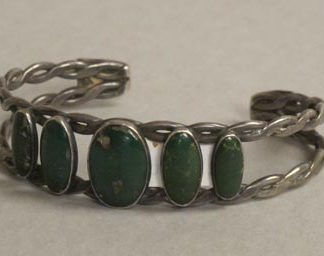 Old Five Stone Navajo Bracelet, c. 1930