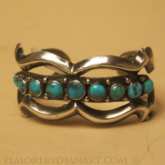 Navajo Nine Stone Sandcast Bracelet, c.1930