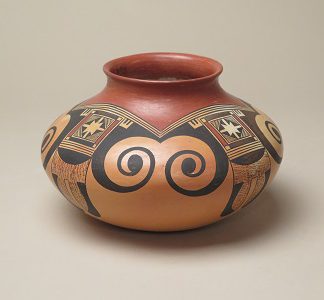 Hopi Seed Jar with Eagle Tail Design by Fannie Nampeyo