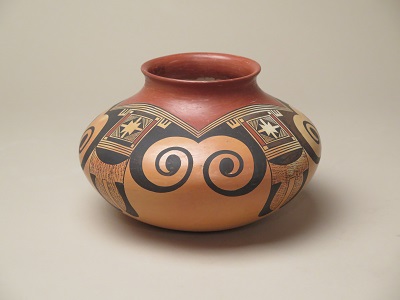 Hopi Seed Jar with Eagle Tail Design by Fannie Nampeyo
