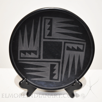 San Ildefonso Blackware Plate by Rose Gonzales