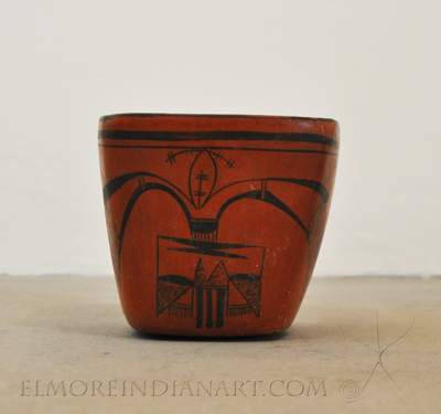 Unusual Square Black on Red Pottery Jar by Nampeyo, c.1900-1910 Image 4