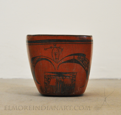 Unusual Square Black on Red Pottery Jar by Nampeyo, c.1900-1910 Image 3