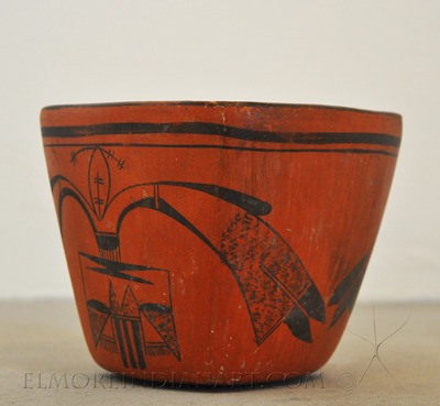 Unusual Square Black on Red Pottery Jar by Nampeyo, c.1900-1910 Image 2