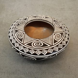 Hopi Black on White Seed Jar by Helen Naha (Feather Woman)