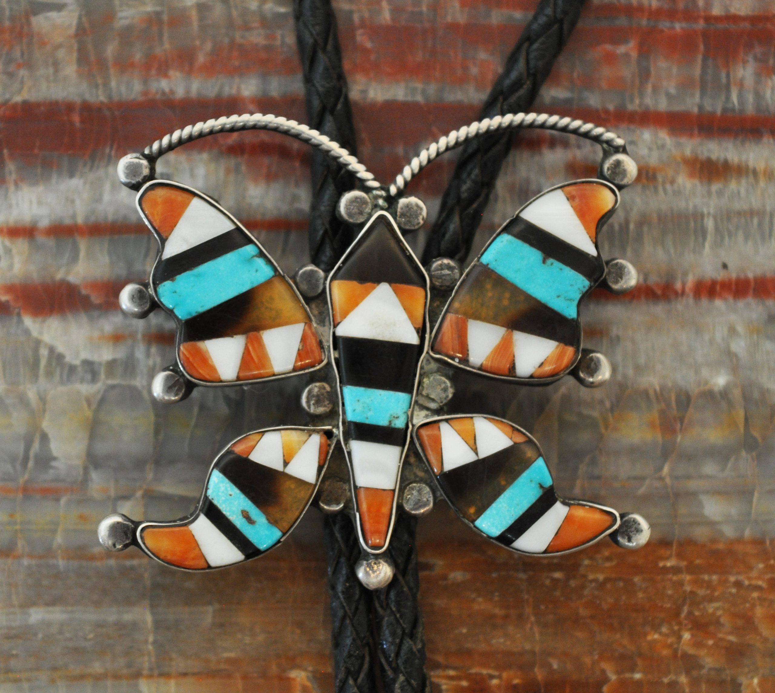 Zuni Butterfly Bolo Tie