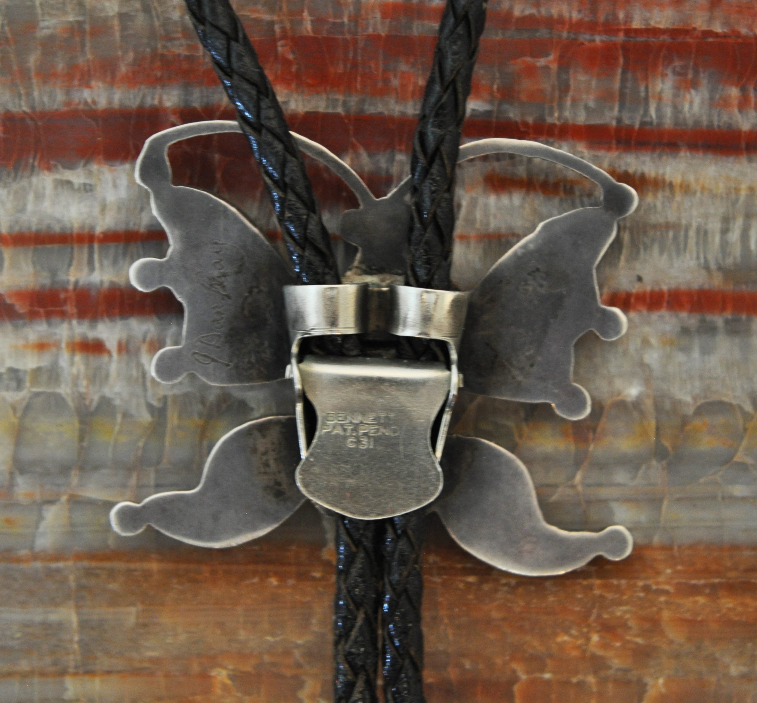 Zuni Butterfly Bolo Tie Image 3