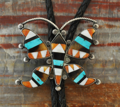 Zuni Butterfly Bolo Tie