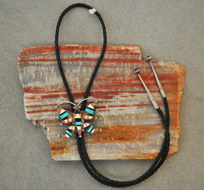Zuni Butterfly Bolo Tie Image 2