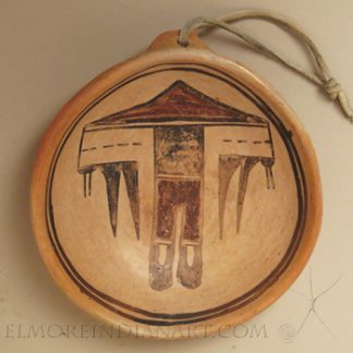 Hopi Small Polychrome Dish with Lug, c.1905