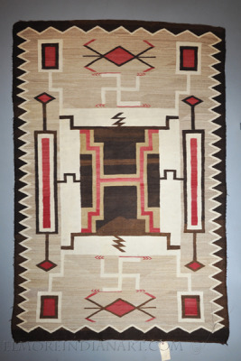 Navajo Crystal Storm Pattern Rug, JB Moore Plate Design c.1910