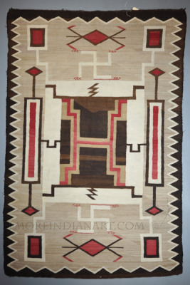 Navajo Crystal Storm Pattern Rug, JB Moore Plate Design c.1910 Image 3