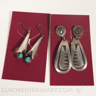 Two Pairs of Vintage Navajo and Hopi Earrings