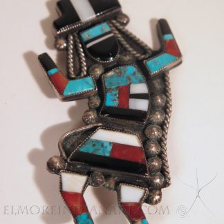 Zuni Inlay Rainbow Man Pin, c.1930s-40s