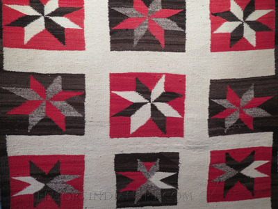 Large Navajo Transitional Weaving with Valero Stars, c.1920 Image 2