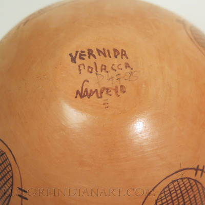 Hopi Polychrome Seed Jar by with Corn Design by Vernida Polacca Nameyo Image 3