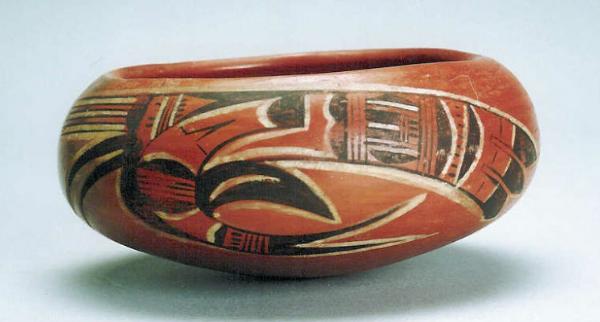 Hopi Black and White on Red Bowl, c.1910 Image 2