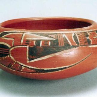 Hopi Black and White on Red Bowl, c.1910