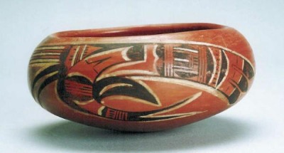Hopi Black and White on Red Bowl, c.1910 Image 2