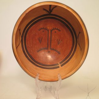Contemporary Hopi Dough Bowl With Cococle Kachina by Nyla Sahmie, 2024