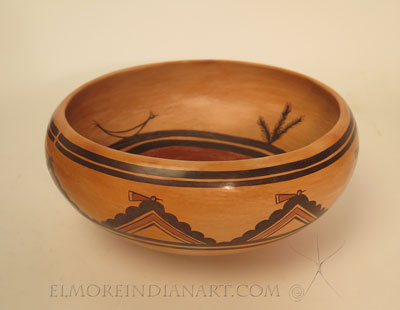 Contemporary Hopi Dough Bowl With Cococle Kachina by Nyla Sahmie, 2024 Image 2