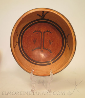 Contemporary Hopi Dough Bowl With Cococle Kachina by Nyla Sahmie, 2024