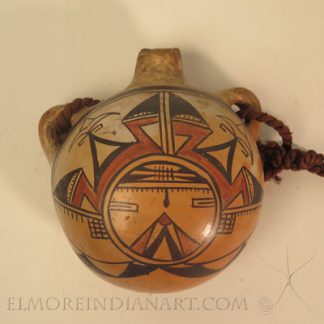 Early Nampeyo Yellow Ware Canteen with Butterfly Maiden