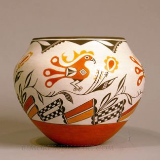 Acoma 4 Color Parrot Jar by Grace Chino