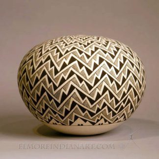 Acoma Black on White Seed Jar by Grace Chino