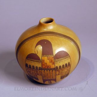 Hopi Canteen With Eagle Design by Jean Sahmie