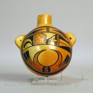 Hopi Polychrome Canteen w/ Bird Design by Annie Nampeyo, c. 1920