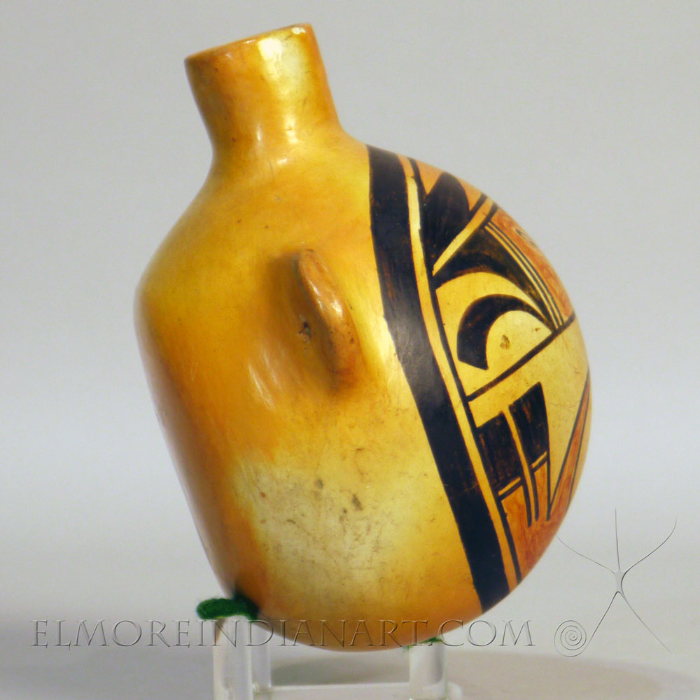 Hopi Polychrome Canteen w/ Bird Design by Annie Nampeyo, c. 1920 Image 3