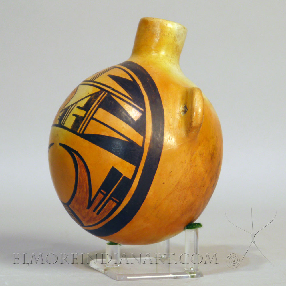 Hopi Polychrome Canteen w/ Bird Design by Annie Nampeyo, c. 1920 Image 2