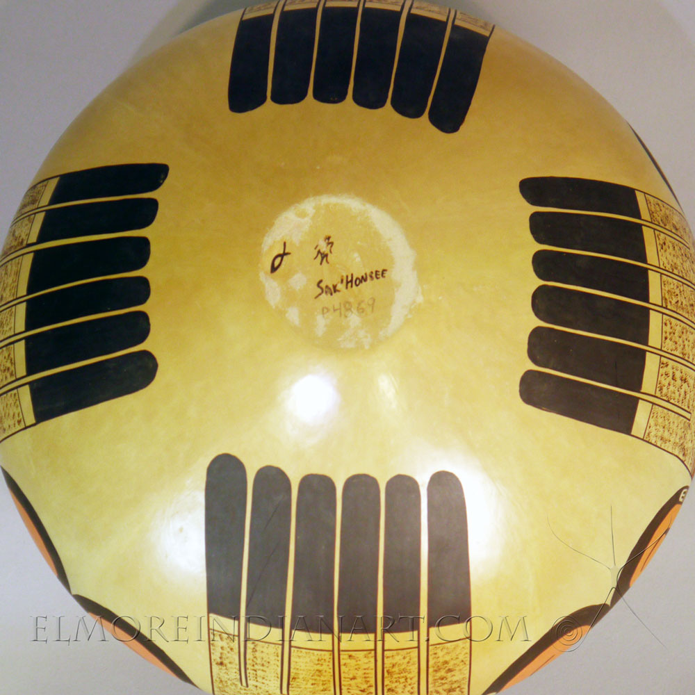 Masterful Polychrome Seed Jar w/ Eagle Tail Design by Jean Sahmie Image 4