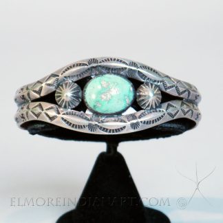 Single stone Navajo Silver Bracelet, c. 1930