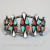 Unusual Zuni inlay Bracelet of coral, turquoise and shell, c. 1930-40 Image 4