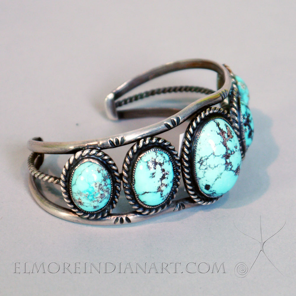 Mid Century Turquoise Bracelet Image 2
