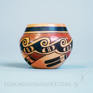 Mini Yellowware Jar with Migration Design by Rachel “Koo Loo” Sahmie Nampeyo