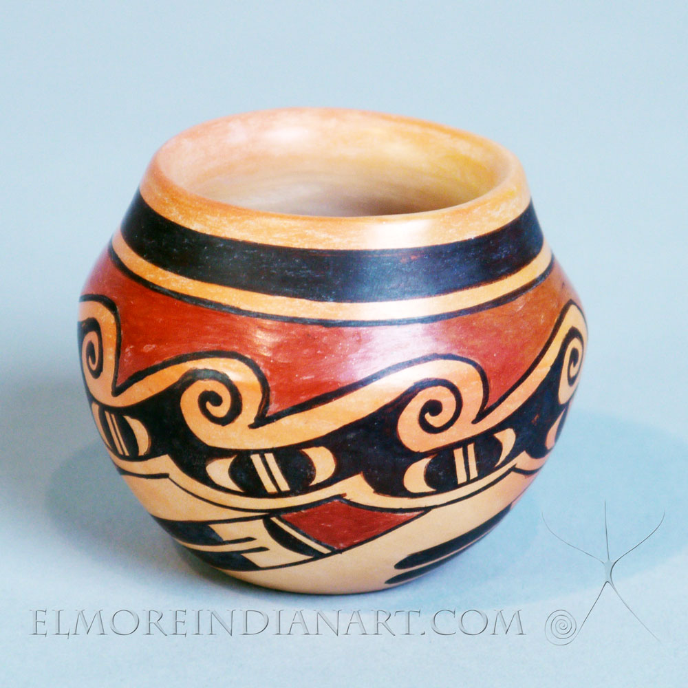 Mini Yellowware Jar with Migration Design by Rachel “Koo Loo” Sahmie Nampeyo Image 2