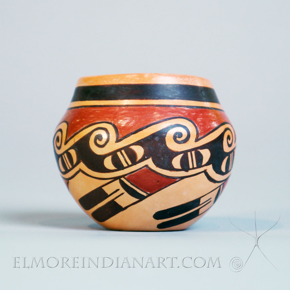 Mini Yellowware Jar with Migration Design by Rachel “Koo Loo” Sahmie Nampeyo Image 3