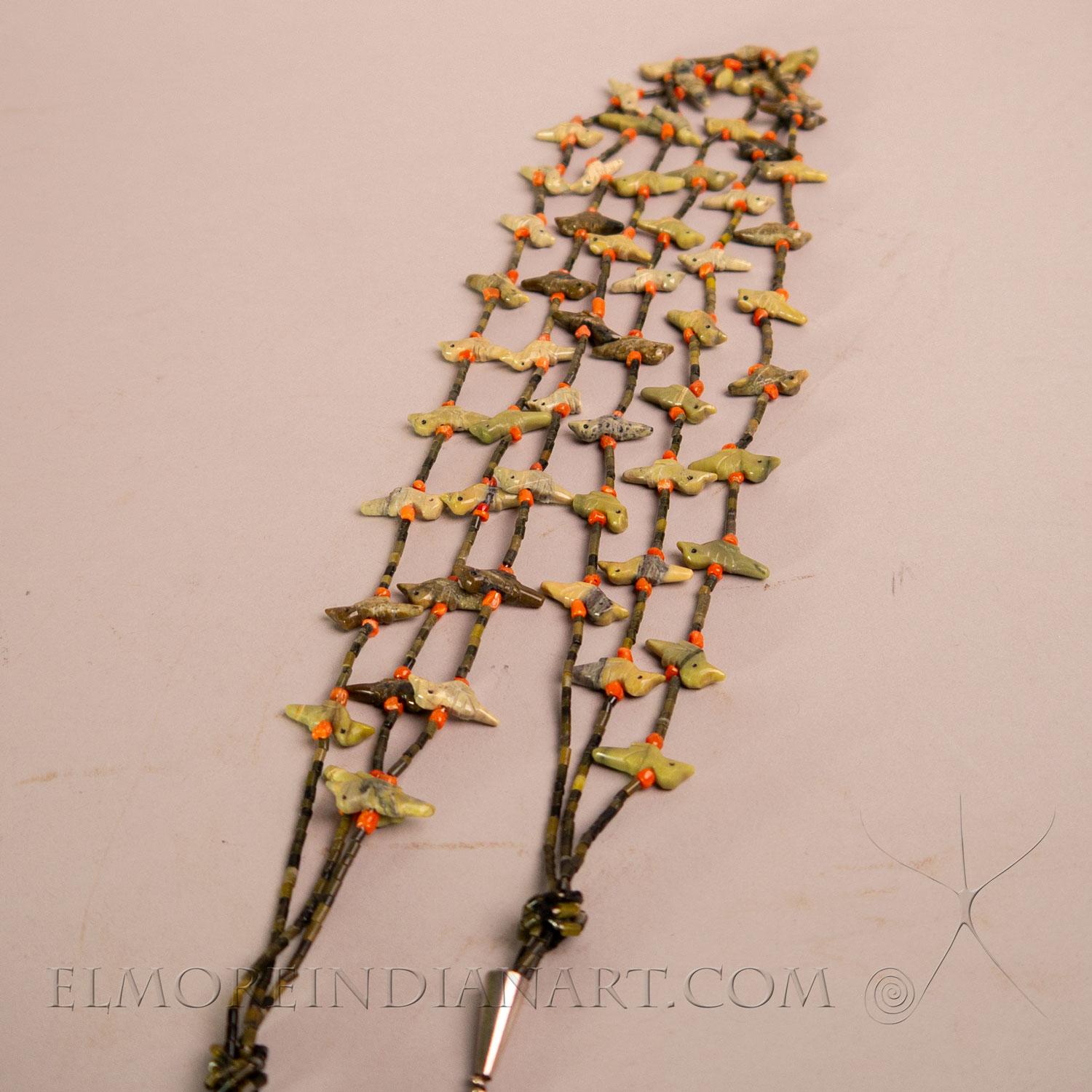 Three Strand Bird Fetish Necklace, c. 1950 - Image 2